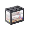 Blocos de construção Tanque de peixes pequeno Douyu Tanque de peixes ornamental ecológico em miniatura Caixa Douyu Caixa para rastejadores bola de algas Tanque de peixes pequeno criativo