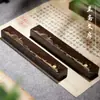 Un Par de Reglas de Caligrafía de Madera de Olmo Negro de Lanzhai, 20 cm, Tamaño Pequeño para Principiantes, para Presionar Papel y Reglas en el Estudio