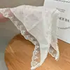 Lenço Triângulo de Renda Feminino Fino de Verão Lenço Francês Lenço Turbo Estilo Pastoral Decorativo Retrô Foto Primavera