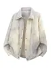 Chaqueta de alta calidad con tie-dye, manga larga y solapas para hombre, moda casual de otoño, abrigo moderno de lujo ligero de alta gama