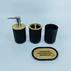 Conjunto de seis peças para banheiro de bambu