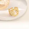 Anillo Calado, Joyería de Anillo Irregular Estilo Europeo y Americano Transfronterizo, Diseño de Moda, Versátil de Nicho Joyería 18K que No se Desvanece