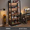 Estantería de Almacenamiento Trapezoidal, Gabinete de Pie, Armario de Almacenamiento, Almacenamiento de Múltiples Niveles, Estantería de Hierro Forjado, Estante Estilo Gaming, Estante para Exhibición de Figuras