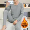 Ropa interior térmica para hombre de color rojo, cuello medio, suéter para jóvenes por año de nacimiento, traje de pantalón largo para estudiantes de otoño