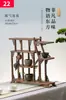 Estante para Tazas de Té de Madera Maciza J Estante Bogu Estilo Chinoiserie Caja de Almacenamiento Estante de Almacenamiento de Mesa Tetera de Té Pu'Er Alrededor de la Estufa Preparación de Té Juego de Té con B