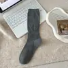 Meias femininas de outono retrô com trama vazada até o meio da panturrilha, com sutil padrão de espiga de trigo, de algodão, cor sólida, respiráveis, versáteis, adequadas para sapatos Birkenstock, meias largas de estilo casual