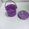 Cubo pequeño plegable para exteriores para niños para lavar pinceles, juguete de pintura artística, cubo para atrapar peces, camarones y conchas