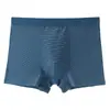 Ropa interior de algodón para hombre de cintura media para verano, talla grande holgada, transpirable, boxers juveniles, pantalones de cuatro esquinas a rayas para niños
