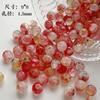 Cuentas de vidrio con grietas de hielo rojas para Año Nuevo, cuentas de bambú hechas a mano, collares, pulseras y accesorios de joyería.