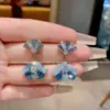 Brincos de Cristal e Pérola Rosa em Formato de Leque Design de Nicho Elegantes Populares Longos Exagerados para Mulheres