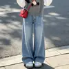 Estilo Coreano Casual Doce Fofo Camisa com Gola de Boneca Colete de Urso Jeans com Personalidade da Moda Conjunto de Três Peças para Primavera e Outono