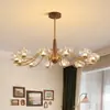 Lámpara de salón minimalista italiana, 6 nuevas, lujo ligero, alta gama, retro, artística, creativa, para comedor o dormitorio, aluminio y hierro