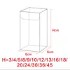 Caja de Embalaje Transparente de 6 cm, Caja de Plástico, Disponible en Tamaños 6*6*A, Soporta Cajas de Regalo Transparentes para Recuerdos de Boda y Dulces