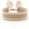 Pulsera de Cinta Tejida Estilo Étnico con Texto Bordado y Borlas, Pulsera Trenzada DIY, Diseño Simple, 104 Colores Disponibles, Pulsera Estilo Europeo y Americano