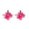 Pendientes de encaje bohemio retro artístico con diamantes de imitación, diseño personalizado de moda, pendientes de flores de cristal en forma de abanico