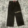 Jeans Clássico Retro Y2K Solto com Letras da Moda deste Ano Calças de Perna Larga Estilo Punk Casual High Street para Homens
