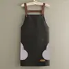 Novo Avental Lavável à Mão, à Prova de Óleo e Impermeável para Cozinha Feminina, Moda Estilo Coreano, Roupa de Trabalho Masculina para Cozinhar com Logo Impresso