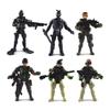 Modelo de soldado militar 6 modelo de soldado de policía antiterrorista modelo articulado muñeco zombi con armas