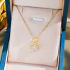 Cadena para Clavícula de Cisne Pequeño con Diamantes Completos Transfronteriza Popular Circonita Acero de Titanio Collar Moda para Mujer Ligera de Lujo Temperamento Gama Alta Venta al por Mayor