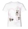 Camiseta de manga curta com estampa digital 3D de gato listrado, estilo europeu e americano, transfronteiriça, de verão, fofa e versátil