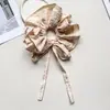 Scrunchie de tecido listrado estilo coreano para mulheres, elástico de cabelo de alta elasticidade para penteados de coque, acessório de cabelo grande