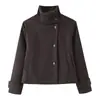 Nueva colección de otoño: Abrigo corto de moda y casual para mujer, estilo europeo y americano, de corte holgado, con cuello alto