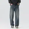 Roupas Masculinas Fengshe / 2026 Outono-Inverno Novo Estilo Americano Jeans Reto Largo Solto Calças Longas Versáteis Masculinas