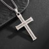 Collar Cruz de Acero de Titanio Best-Seller de Amazon Transfronterizo Europeo y Americano Chapado en Oro de 18 Quilates para Hombre Joyería de Exportación al por Mayor
