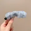 Pinza banana de satén plisado estilo francés para recogidos de mujer, pasador grande para coletas altas, pinza de agarre vertical con un toque de alta gama