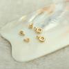 Anel pequeno redondo liso com preservação de cor de ouro 14K, acessórios artesanais faça você mesmo, pulseira dourada, pingente de fivela