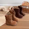 Zapatos de Algodón para Niños Botines Cortos para Niñas Botas de Princesa Apiladas Otoño e Invierno Nuevas Botas de Invierno con Felpa Adicional Zapatos Casuales Elegantes Botas para Bebé
