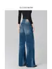 Jeans de Mujer Lavados de Tiro Alto, Pantalones Anchos Rectos Sueltos, Estilo Relajado y Perezoso, Nueva Primavera 2026, Efecto Adelgazante