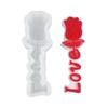 Molde de Silicone para Fazer Velas Perfumadas com Letras Longas, Rosa, Tulipa, Bolo Mousse, Ornamento de Gesso DIY
