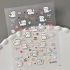 Pegatinas para Uñas de Gatito Suave y Lindo de Dibujos Animados 3D Impermeables Gatito Manzana Pegatinas para Uñas en Relieve para Niños Modelo Sl