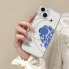 Funda de silicona azul con medio corazón, anticaída, cobertura total para teléfono para Apple 17 Pro, funda transparente para 16, 13, 17 Pro