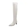 48 Europa e os Estados Unidos 32 finas de salto alto pontudas novas botas de joelho botas de cavaleiro AliExpress botas de palco comércio exterior preto