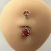 Anillo para ombligo con sentido avanzado Europa y Estados Unidos juego circonita rosa redondo uña para ombligo joyería para perforación fabricantes transfronterizos venta al por mayor personalizado