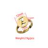 Venta Caliente Transfronteriza Soporte de Anillo de Acero al Titanio Espejo Letra Inglesa A- Z Anillo Ajustable Accesorios de Joyería DIY Pulsera de Apellido
