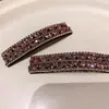 Pinza para el Cabello de Diamantes Completos Rosa-Morado, Pasador de Alta Gama para Mujer, Pinza Lateral, Accesorio para el Cabello de Estilo Coreano de Lujo Ligero