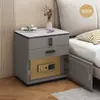 Nueva mesita de noche inteligente antirrobo para dormitorio, no requiere instalación, mueble de noche de madera maciza para uso doméstico, gabinete de almacenamiento multifuncional, seguro