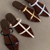 Sandalias de cuña de moda, Zapatos romanos, Zapatos de exterior para mujer 2026 Verano, Dorados, Casual, Sandalias francesas de tacón alto