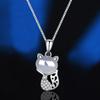 Collar de Zorro Pequeño de Plata Esterlina S925 Ágata Calcedonia para Mujer Estilo Niche Elegante Estilo Antiguo Jade de Alta Gama Colgante de Animal