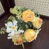 Vendas diretas do fabricante de origem: flores artificiais transfronteiriças, rosas Margot vintage, buquês de flores artificiais para decoração de casamento e adereços