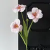 Flor artificial de tulipa de três cabeças em filme 3D para decoração de cena de casamento, decoração de casa de luxo, flor artificial para comércio exterior, flor artificial