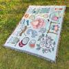Manta Personalizada Estilo Americano para Acampar en Tienda, Manta para RV, Exterior, Picnic, Tejido de Hilo, Estilo Camping, Mantel, Tapete para Césped