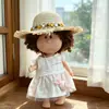 Roupa de Boneca Espanhola de Batata 24cm Vestido Doce de Tule com Renda Rosa Vestido Mini de Vestir para Boneca Mia