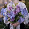 Ramo de Flores Moradas Monet, Flores Artificiales, Estilo Visual Jardín Morandi, Accesorios para Fotos