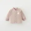 Top cálido de algodón de aire para bebé para otoño e invierno, algodón puro, Clase A, cárdigan unisex para bebé con cuello alto, chaqueta de capa base