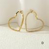Brincos Verão High-end Hollow Love Brincos Europeus e Americanos Simples Coração em forma de Diamante Brinco Anel Feminino Leve Luxo Fivela de Orelha
