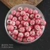 Contas cerâmicas de cor sólida galvanizadas 6mm contas soltas pulseira acessórios DIY contas macaron de furo grande acessórios DIY